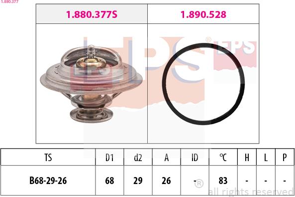 EPS 1.880.377 - Termostats, Dzesēšanas šķidrums ps1.lv