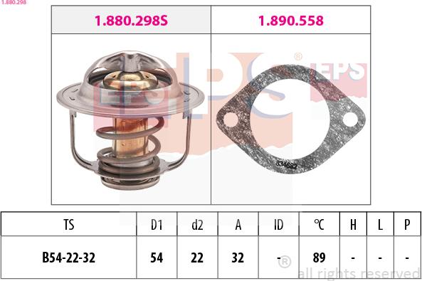 EPS 1.880.298 - Termostats, Dzesēšanas šķidrums ps1.lv