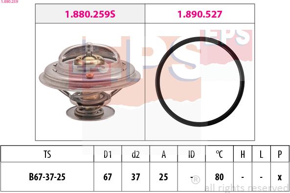 EPS 1.880.259 - Termostats, Dzesēšanas šķidrums ps1.lv