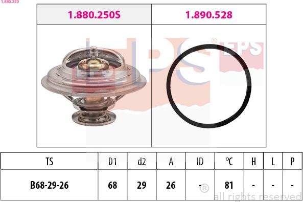 EPS 1.880.250 - Termostats, Dzesēšanas šķidrums ps1.lv