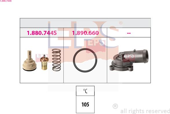 EPS 1.880.744K - Termostats, Dzesēšanas šķidrums ps1.lv