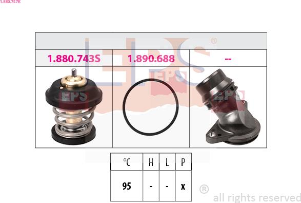 EPS 1.880.757K - Termostats, Dzesēšanas šķidrums ps1.lv