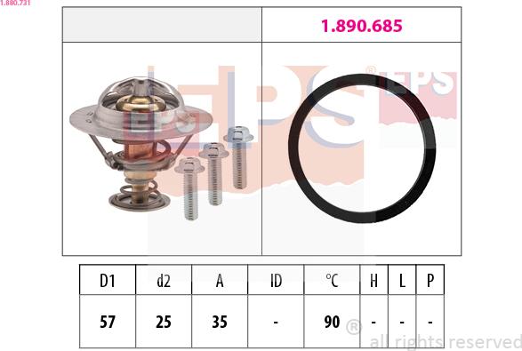 EPS 1.880.731 - Termostats, Dzesēšanas šķidrums ps1.lv