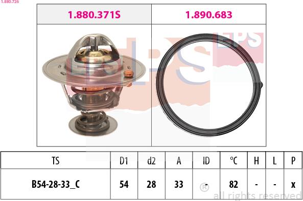 EPS 1.880.726 - Termostats, Dzesēšanas šķidrums ps1.lv