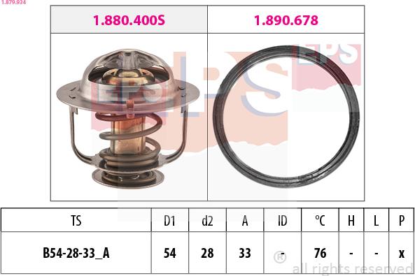 EPS 1.879.934 - Termostats, Dzesēšanas šķidrums ps1.lv