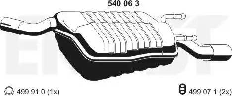 ERNST 540063 - Izplūdes gāzu trokšņa slāpētājs (pēdējais) ps1.lv