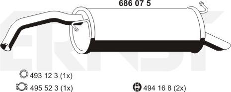 ERNST 686075 - Izplūdes gāzu trokšņa slāpētājs (pēdējais) ps1.lv