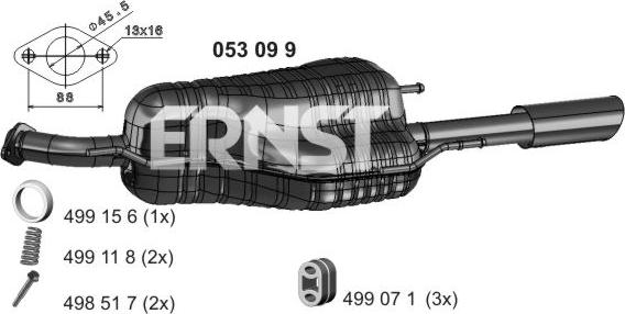 ERNST 053099 - Izplūdes gāzu trokšņa slāpētājs (pēdējais) ps1.lv