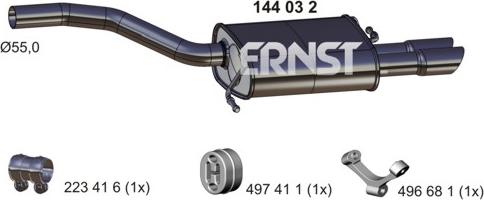 ERNST 144032 - Izplūdes gāzu trokšņa slāpētājs (pēdējais) ps1.lv