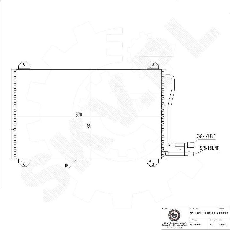 Esen SKV 86SKV117 - Kondensators, Gaisa kond. sistēma ps1.lv
