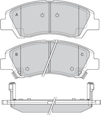 Hyundai 58101K6A00 - Bremžu uzliku kompl., Disku bremzes ps1.lv