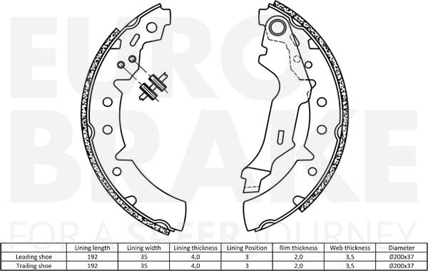 Eurobrake 58492745660 - Bremžu loku komplekts ps1.lv