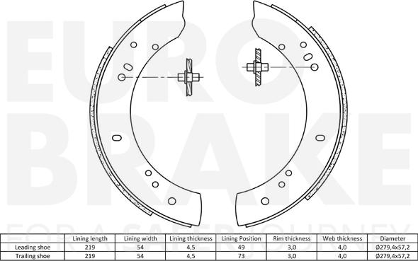 Eurobrake 58492740381 - Bremžu loku komplekts ps1.lv