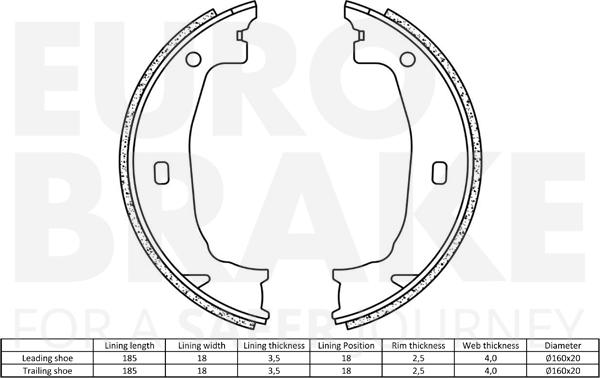 Eurobrake 58492715662 - Bremžu loku komplekts ps1.lv