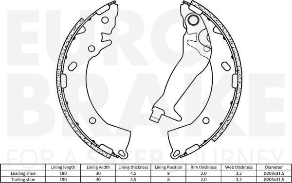 Eurobrake 58492734716 - Bremžu loku komplekts ps1.lv