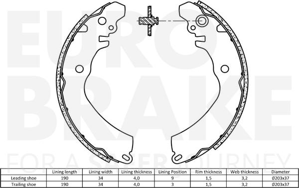 Eurobrake 58492730568 - Bremžu loku komplekts ps1.lv