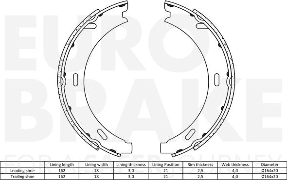 Eurobrake 58492733412 - Bremžu loku kompl., Stāvbremze ps1.lv