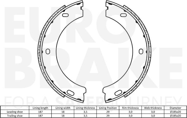 Eurobrake 58492737522 - Bremžu loku kompl., Stāvbremze ps1.lv