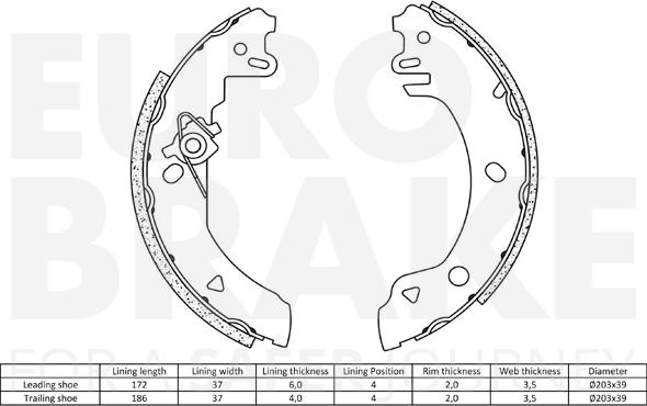 Eurobrake 58492725518 - Bremžu loku komplekts ps1.lv