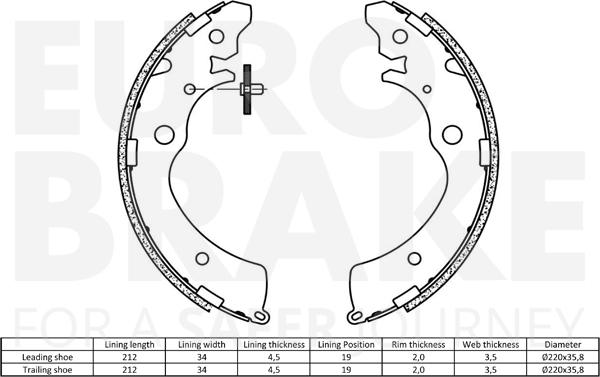 Eurobrake 58492726508 - Bremžu loku komplekts ps1.lv