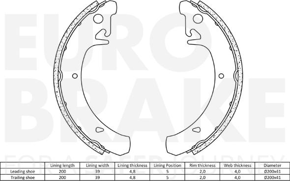 Eurobrake 58492723442 - Bremžu loku komplekts ps1.lv