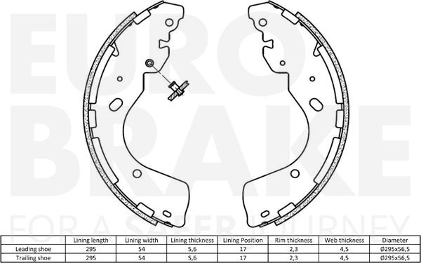 Eurobrake 58492722861 - Bremžu loku komplekts ps1.lv