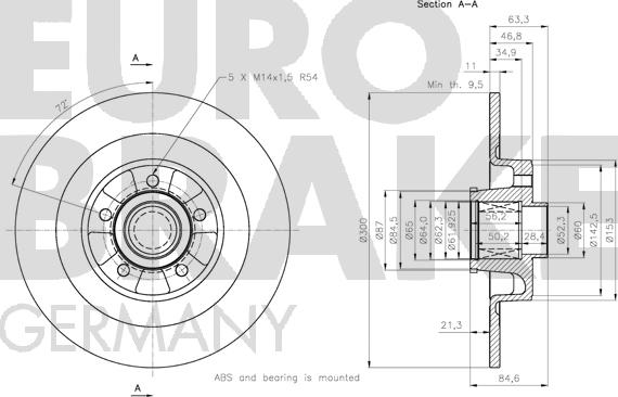 Eurobrake 5815313962 - Bremžu diski ps1.lv