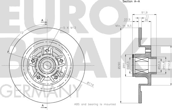 Eurobrake 5815313989 - Bremžu diski ps1.lv