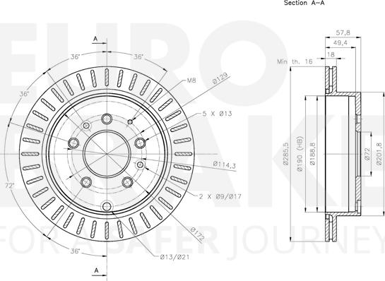 Eurobrake 5815313277 - Bremžu diski ps1.lv