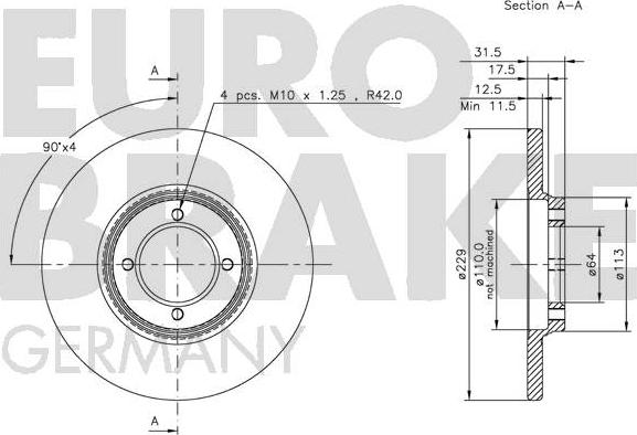 Eurobrake 5815209909 - Bremžu diski ps1.lv