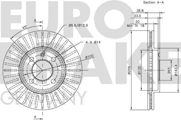 Eurobrake 5815209934 - Bremžu diski ps1.lv