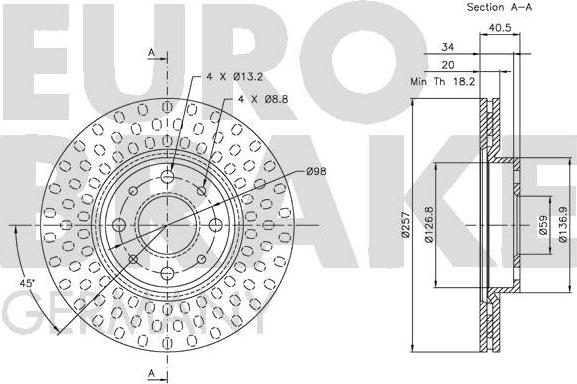 Eurobrake 5815209921 - Bremžu diski ps1.lv