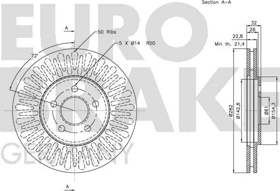 Eurobrake 5815209315 - Bremžu diski ps1.lv