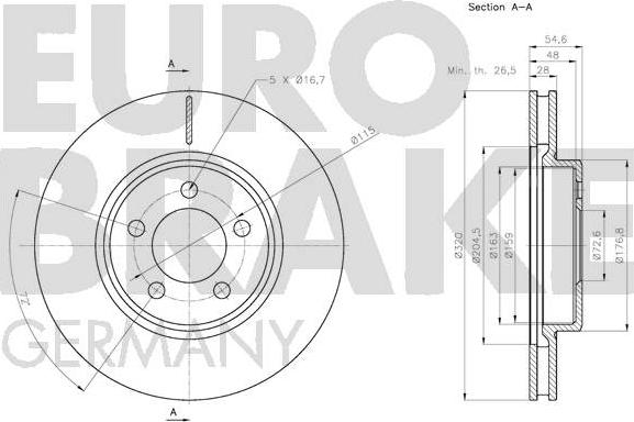 Eurobrake 5815209320 - Bremžu diski ps1.lv