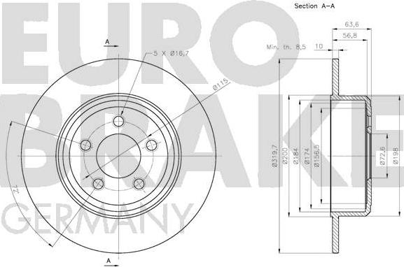 Eurobrake 5815209323 - Bremžu diski ps1.lv