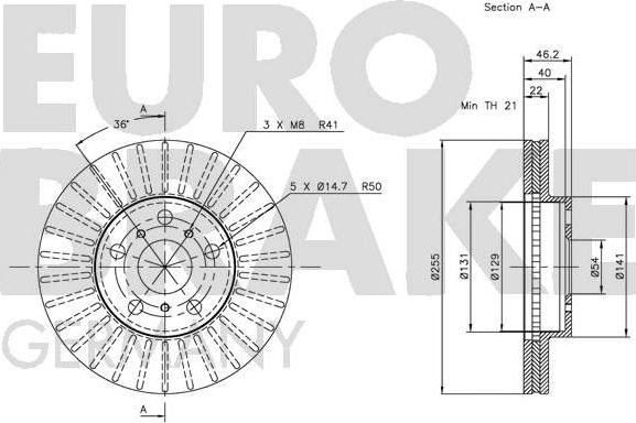 Eurobrake 5815204545 - Bremžu diski ps1.lv