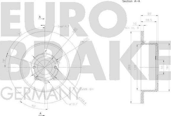 Eurobrake 58152045144 - Bremžu diski ps1.lv