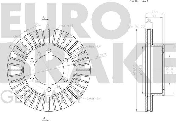 Eurobrake 58152045140 - Bremžu diski ps1.lv