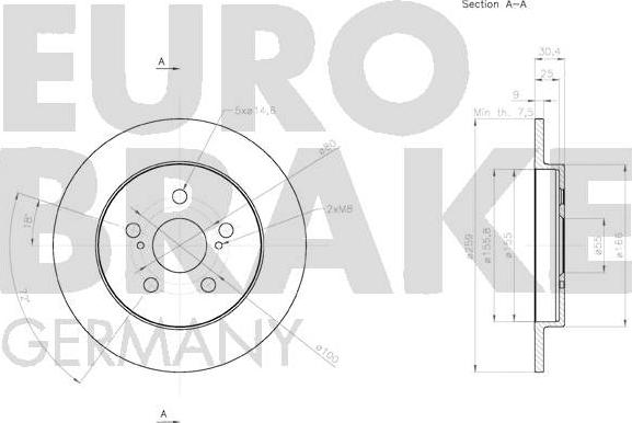 Eurobrake 58152045143 - Bremžu diski ps1.lv