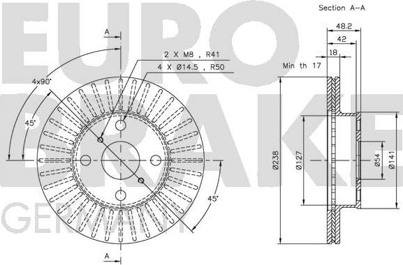 Eurobrake 5815204526 - Bremžu diski ps1.lv