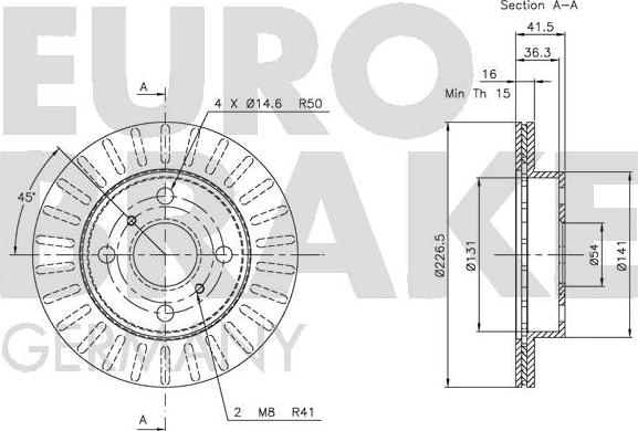 Eurobrake 5815204520 - Bremžu diski ps1.lv