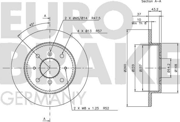 Eurobrake 5815204011 - Bremžu diski ps1.lv