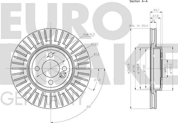 Eurobrake 5815204035 - Bremžu diski ps1.lv