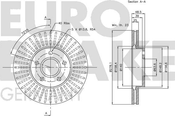 Eurobrake 5815204848 - Bremžu diski ps1.lv