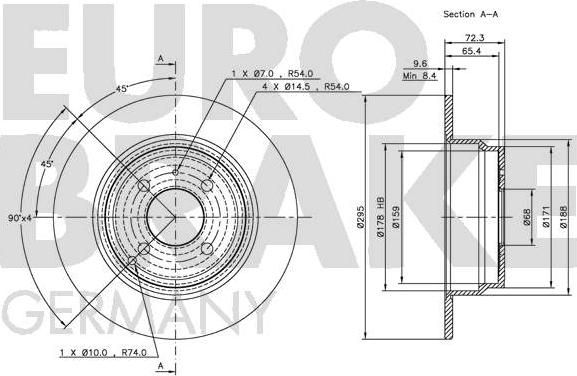 Eurobrake 5815204830 - Bremžu diski ps1.lv