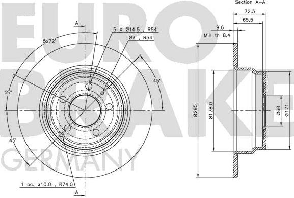 Eurobrake 5815204833 - Bremžu diski ps1.lv