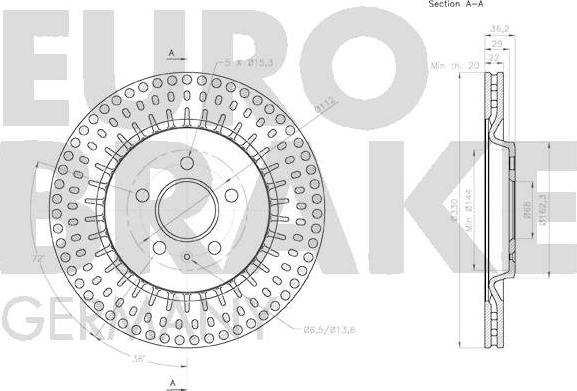 Eurobrake 58152047156 - Bremžu diski ps1.lv