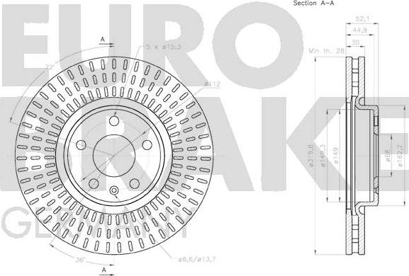 Eurobrake 58152047153 - Bremžu diski ps1.lv