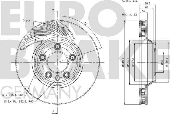 Eurobrake 58152047105 - Bremžu diski ps1.lv