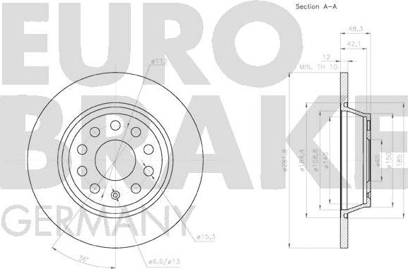 Eurobrake 58152047133 - Bremžu diski ps1.lv
